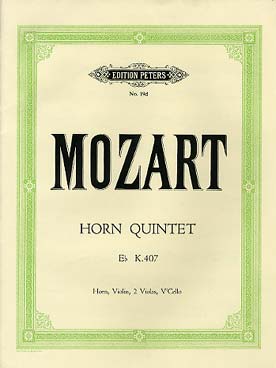Illustration de Quintette K 407 en mi b M pour cor, violon, 2 altos et violoncelle