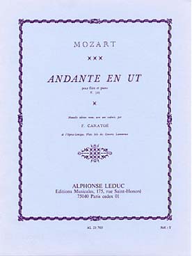 Illustration de Andante en ut M KV 315 avec cadence de F. Caratgé   