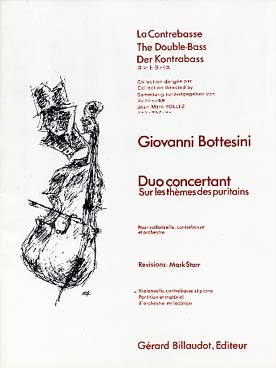 Illustration de Duo concertant sur les thèmes des puritains pour violoncelle, contrebasse et piano