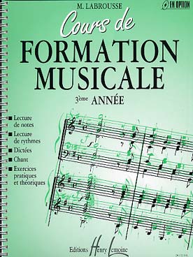 Illustration de Cours de formation musicale : lecture de notes et de rythmes, dictées, chant, exercices pratiques et théoriques - Vol. 3
