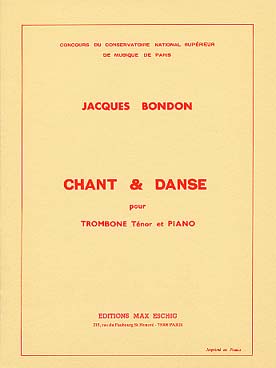 Illustration de Chant et danse pour trombone ténor et piano   