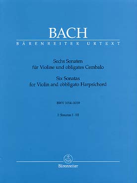 Illustration de 6 Sonates pour violon et clavecin - éd. Bärenreiter Vol. 1 (BWV 1014-1016)