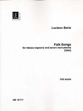 Illustration de Folk songs pour voix mezzo, flûte, clarinette, batterie, harpe, alto, violoncelle