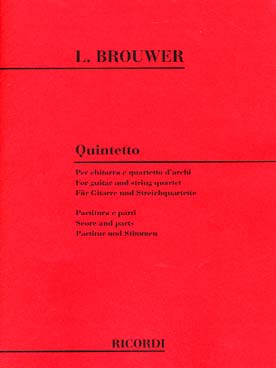 Illustration de Quintetto : pour guitare solo et quatuor à cordes (C + P)