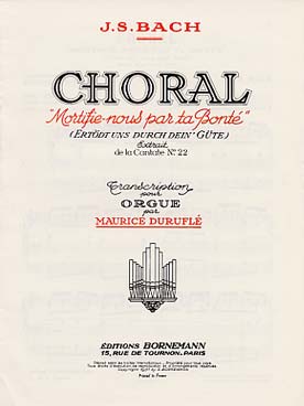 Illustration de Choral extrait de la cantate 22 (tr. Duruflé)