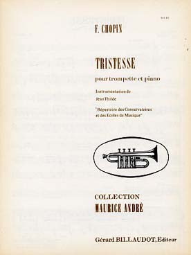 Illustration de Tristesse pour trompette et piano ou orgue