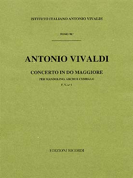 Illustration de Concerto en do M pour mandoline, cordes et clavecin RV 425 F V/1 conducteur