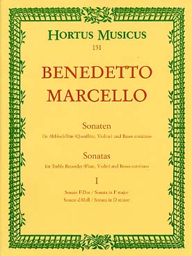 Illustration de Sonates op. 2 pour flûte à bec alto (ou flûte traversière) et basse continue - éd. Bärenreiter Vol. 1 : N° 1 et 2 en fa M et ré m
