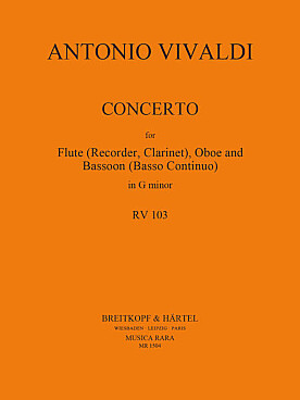Illustration de Concerto RV 103 en sol m pour flûte (clarinette), hautbois et basson
