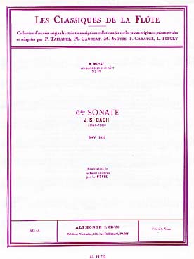 Illustration de Sonate BWV 1035 N° 6 en mi M - éd. Leduc, rév. Moyse