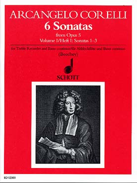 Illustration de Sonates op. 5 pour flûte à bec et basse continue - Vol. 1 : sonates 1 à 3