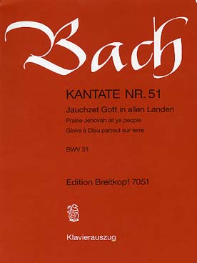 Illustration de Cantate 51 "Jauchzet Gott in allen  Landen" version piano chant