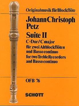 Illustration de 2 Suites pour flûte à bec alto et basse continue et violoncelle - Vol. 2 : suite II C Dur