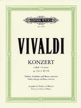Illustration vivaldi concerto op.  3/ 6 rv356 (pe)