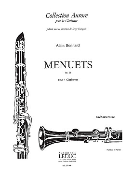 Illustration de Menuets op. 20 pour 4 clarinettes (C + P)