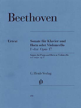 Illustration de Sonate op. 17 en fa M pour cor ou violoncelle et piano, version pour cor