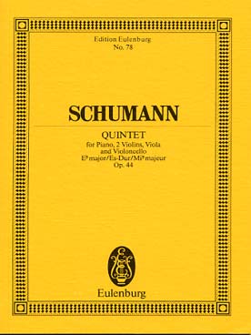 Illustration de Quintette op. 44 en mi b M pour 2 violons, alto, violoncelle et piano