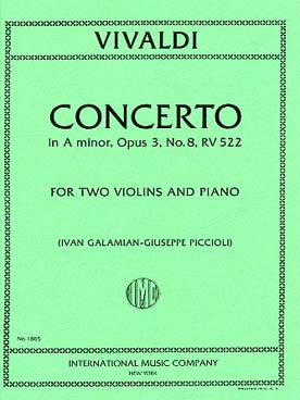 Illustration vivaldi concerto op.  3/ 8 rv522 la min