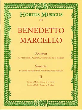 Illustration de Sonates op. 2 pour flûte à bec alto (ou flûte traversière) et basse continue - éd. Bärenreiter Vol. 2 : N° 3 et 4 en sol m et en mi m