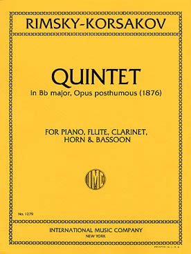 Illustration de Quintette en si b M pour flûte, clarinette, basson, cor et piano