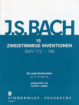 Illustration de 15 Inventions à 2 voix BWV 772 à 786 (tr. G. Joppig)