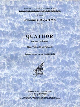 Illustration de Quatuor avec piano op. 25 en sol m
