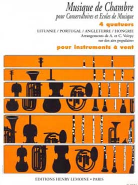 Illustration de Musique de chambre pour conservatoires : 4 Quatuors sur des airs de Lituanie, Portugal, Angleterre et Hongrie