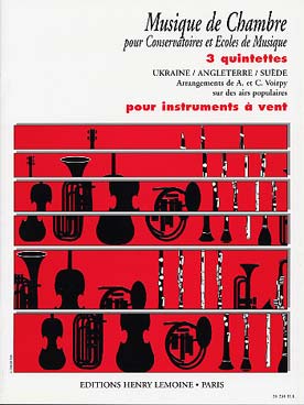 Illustration de Musique de chambre pour conservatoires : 3 Quintettes sur des airs populaires d'Ukraine, Angleterre et Suède