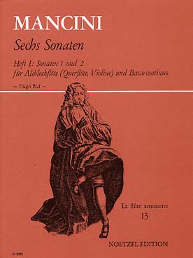 Illustration de 6 Sonates pour flûte à bec alto - Vol. 1 : sonates en mi m et en do m