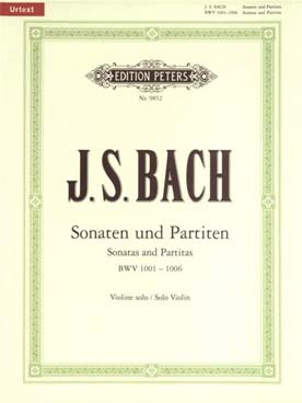Illustration de 6 Sonates et Partitas BWV 1001 à 1006 - éd. Peters, rév. Rostal