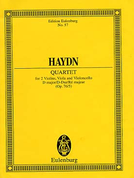 Illustration de Quatuor à cordes op. 76/5 en ré M Hob. III:79 (avec le célèbre largo)