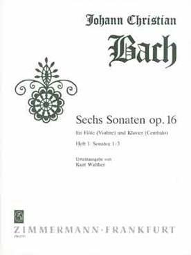 Illustration bach jc sonates (6) op. 16 vol. 1