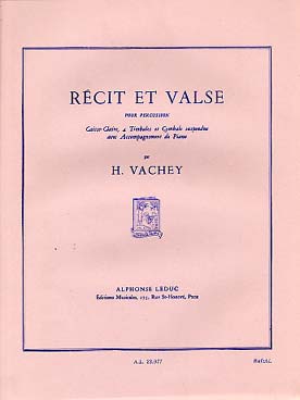 Illustration de Récit et valse pour caisse-claire, 4 timbales et cymbale suspendue et piano