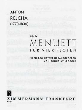 Illustration de Menuet op. 12 pour 4 flûtes