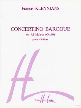Illustration de Concertino baroque op. 80 en ré M pour guitare et orchestre à cordes, partie de guitare solo (C et P en location)