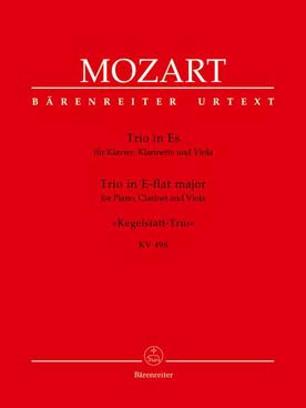 Illustration de Trio K 498 en mi b M "Les quilles" pour clarinette ou violon, alto et piano - éd. Bärenreiter
