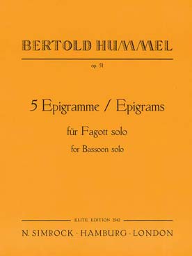 Illustration hummel 5 epigrammes op. 51 basson seul