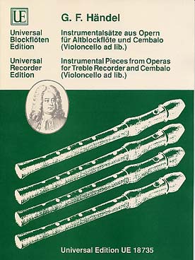 Illustration de Pièces instrumentales extraites d'opéras (flûte à bec alto et clavecin)