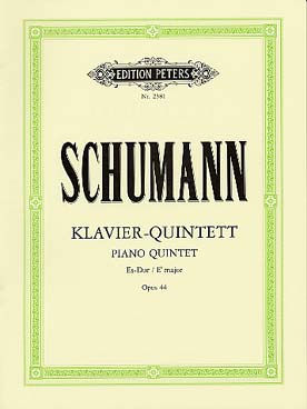 Illustration de Quintette op. 44 en mi b M pour 2 violons, alto, violoncelle et piano