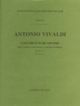 Illustration de Concerto op. 3 "L'Estro armonico" N° 11 RV 565 en ré m pour 2 violons, violoncelle et cordes