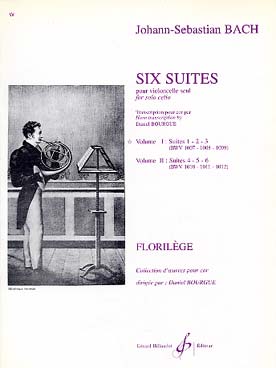 Illustration de 6 Suites pour violoncelle (tr. Bourgue) - Vol. 1 : suites BWV 1007-1008-1009