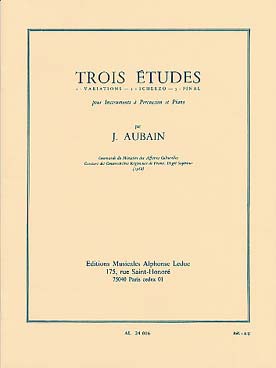Illustration de 3 Études : variations - scherzo - final, pour percussion et piano