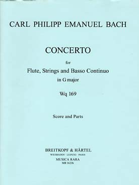 Illustration de Concerto Wq. 169 en sol M pour flûte, cordes et basse continue