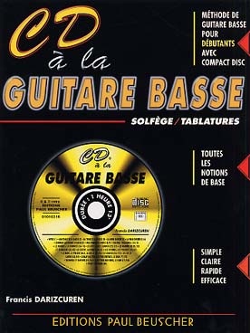 Illustration de CD à la guitare basse : méthode pour débutants avec disque compact