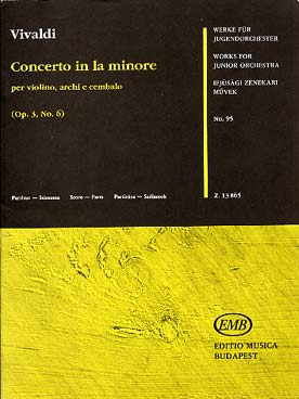Illustration de Concerto en la m pour violon, cordes et basse continue