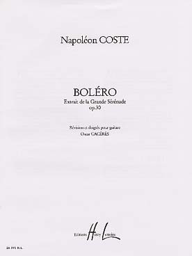 Illustration de Boléro extrait de la grande sérénade  op. 30 (rév. et doigtés O. Cáceres)