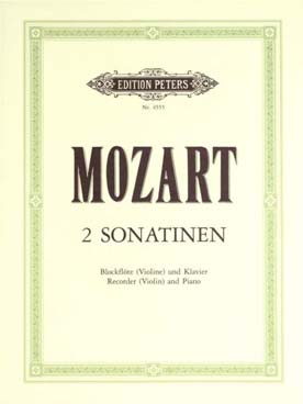 Illustration de 2 Sonates pour flûte à bec alto d'après Wiener Sonatinen KV 439 b (Woehl)