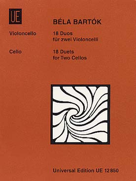 Illustration de 18 Duos tirés des "44 duos pour violon", tr. Walter Kurz pour 2 violoncelles