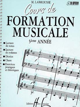 Illustration de Cours de formation musicale : lecture de notes et de rythmes, dictées, chant, exercices pratiques et théoriques - Vol. 5