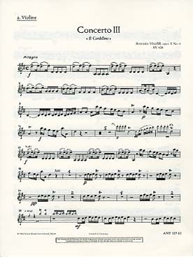 Illustration vivaldi concerto op. 10/3 violon 2